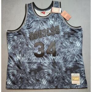 Hakeem Olajuwon 1993-94 Mitchell & Ness Rockets Tye Dye Swingman Jersey Size 4XL